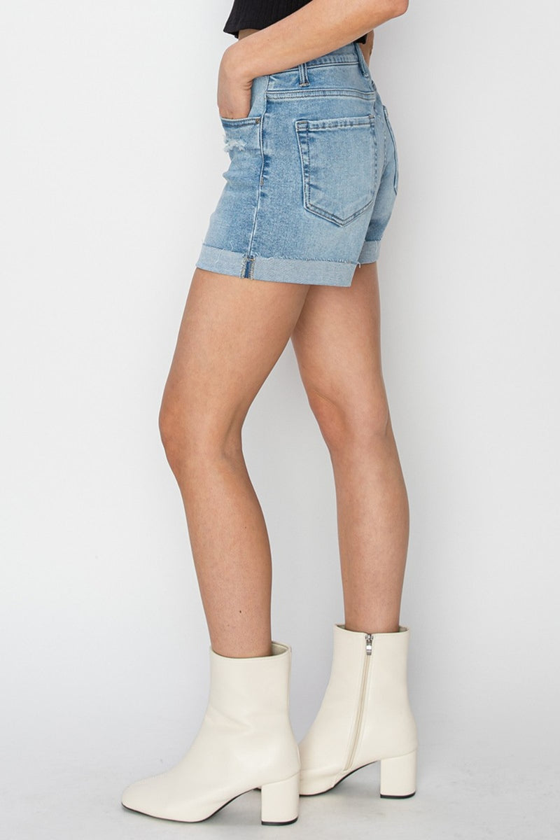 Reddington Distressed Mid-Rise Waist Denim Shorts