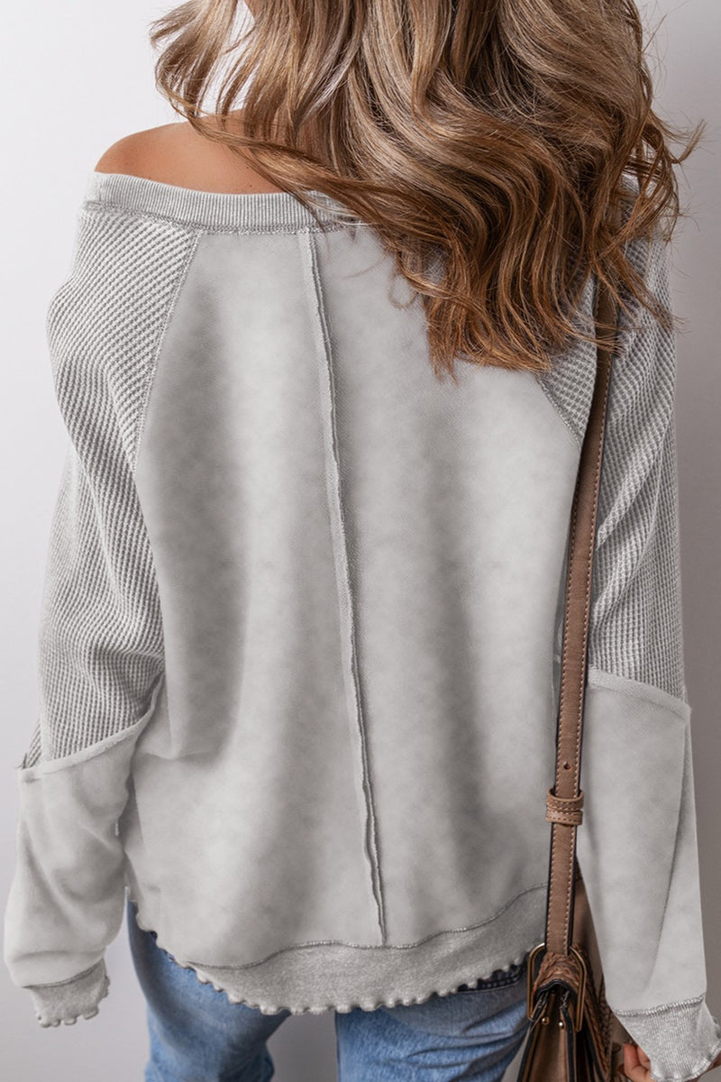 Karina Exposed Seam Long Sleeve Sweatshirt