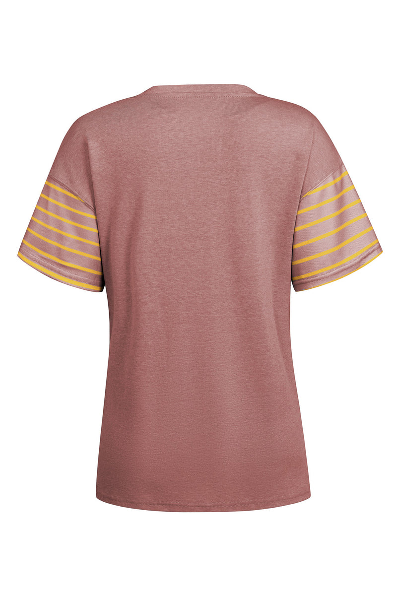 Anya Striped Round Neck Short Sleeve T-Shirt