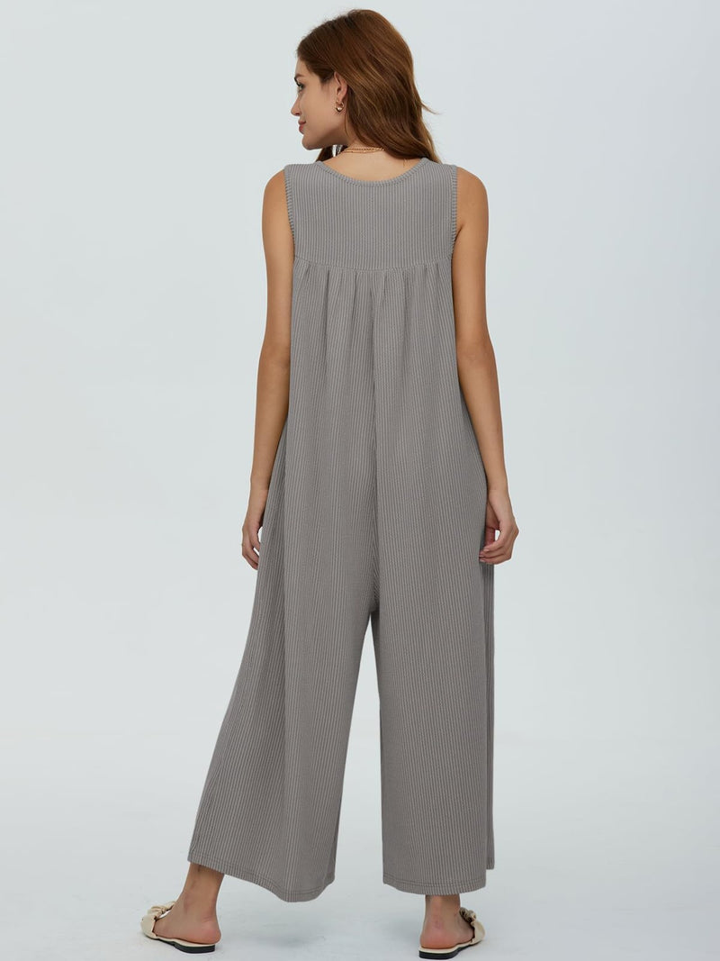 Sawyer Round Neck Wide Strap Jumpsuit