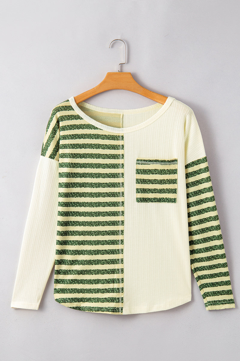 Danielle Striped Round Neck Long Sleeve Top