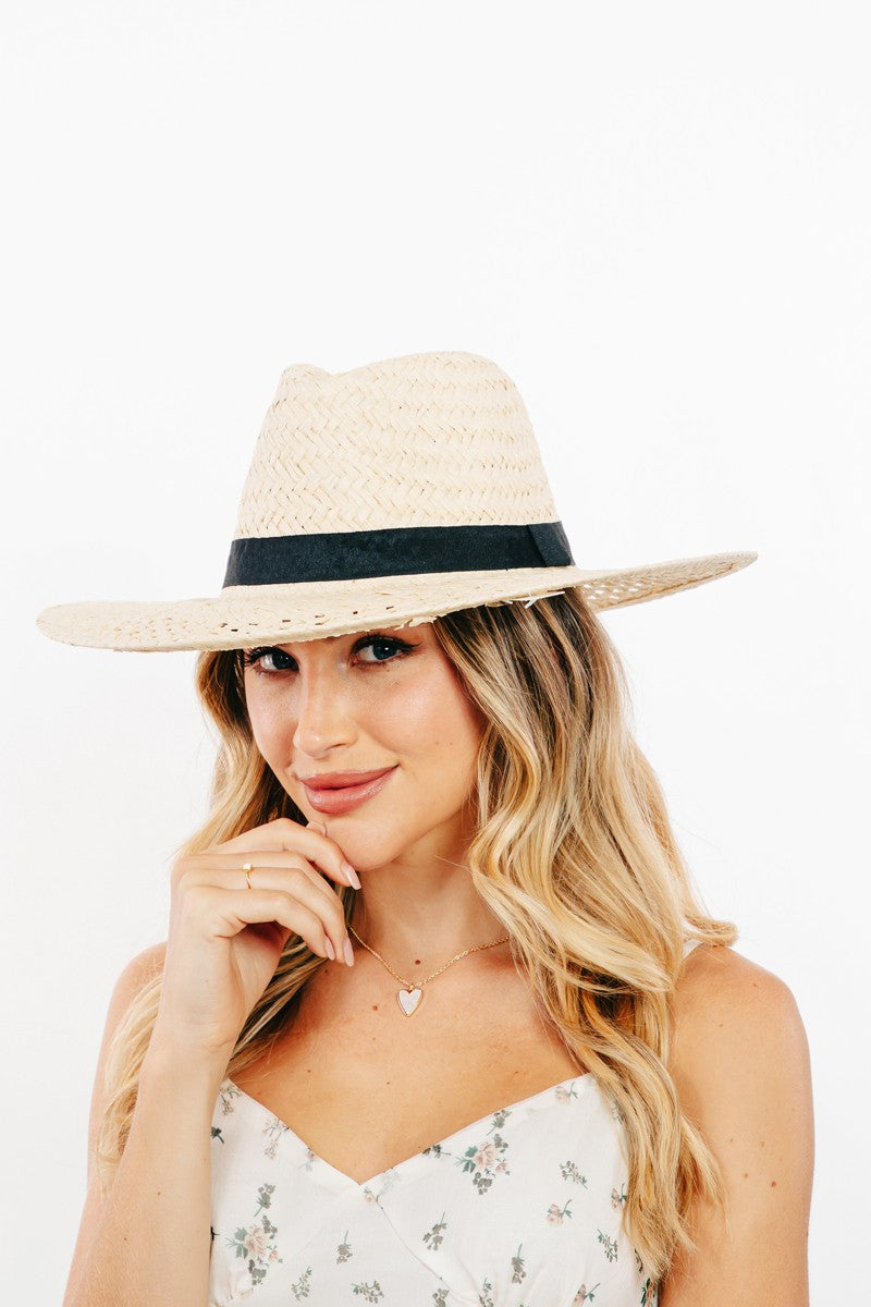 Landyn Basket Weave Straw Sun Hat