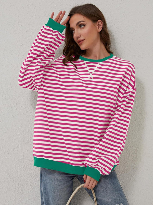 Finn Contrast Striped Long Sleeve Sweatshirt