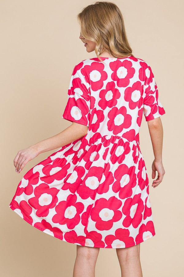 Astrid Flower Print Ruched Dress