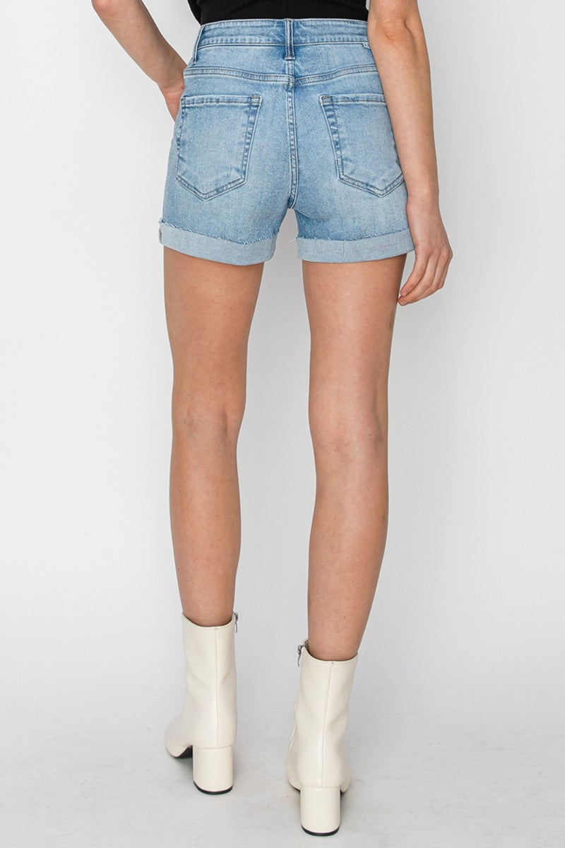 Reddington Distressed Mid-Rise Waist Denim Shorts