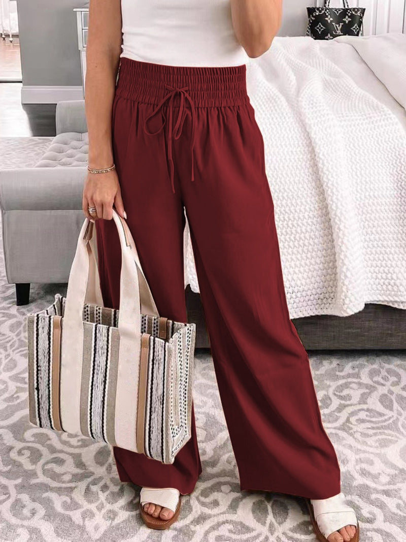 Jameson Full Size Drawstring High Waist Wide Leg Pants