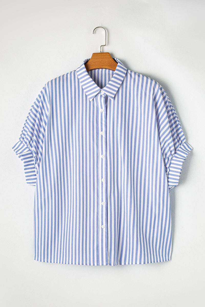 Fauna Striped Collared Neck Half Sleeve Shirt