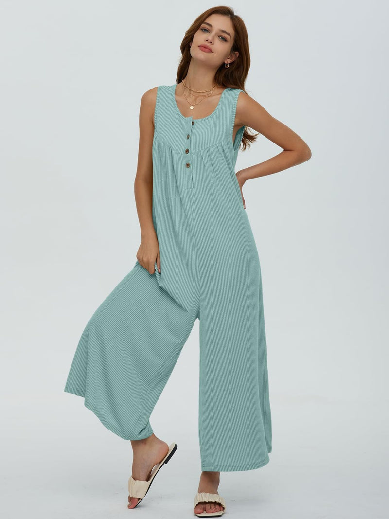 Sawyer Round Neck Wide Strap Jumpsuit