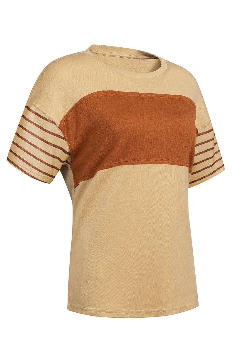 Anya Striped Round Neck Short Sleeve T-Shirt