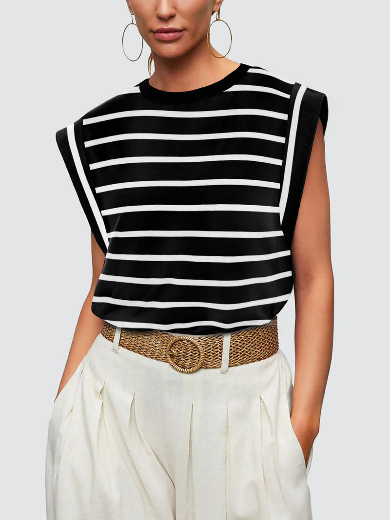 Maryam Striped Round Neck Tank