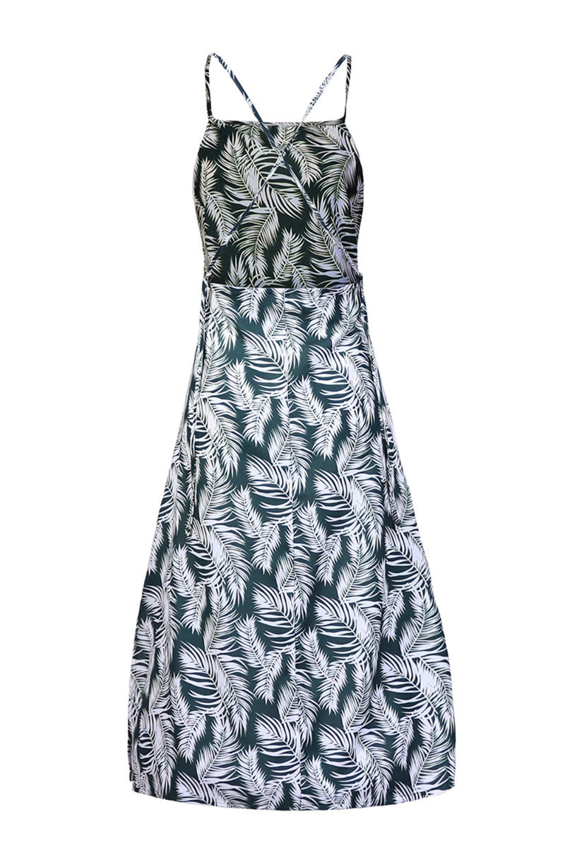 Addington Slit Crisscross Printed Sleeveless Cami Dress