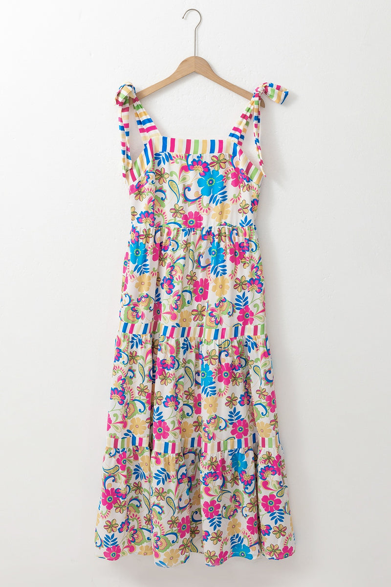 Vaile Tied Floral Sleeveless Maxi Dress