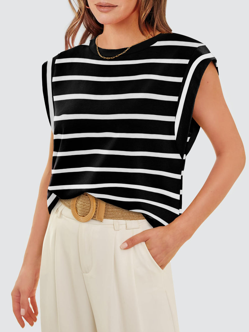 Maryam Striped Round Neck Tank