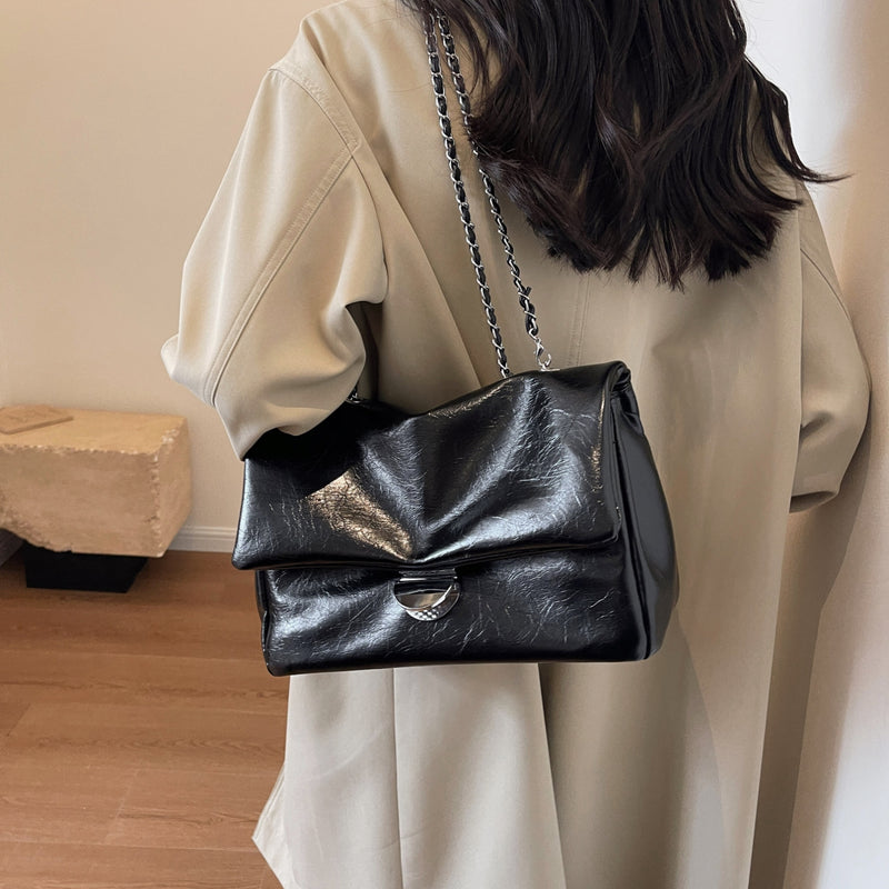 Lydia Textured Faux Leather Shoulder Bag