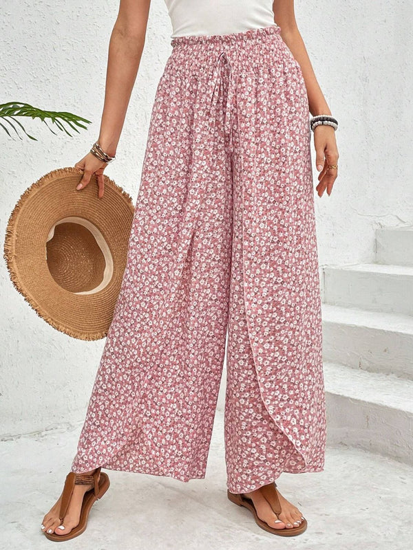 Tally Tied Printed Wide Leg Pants