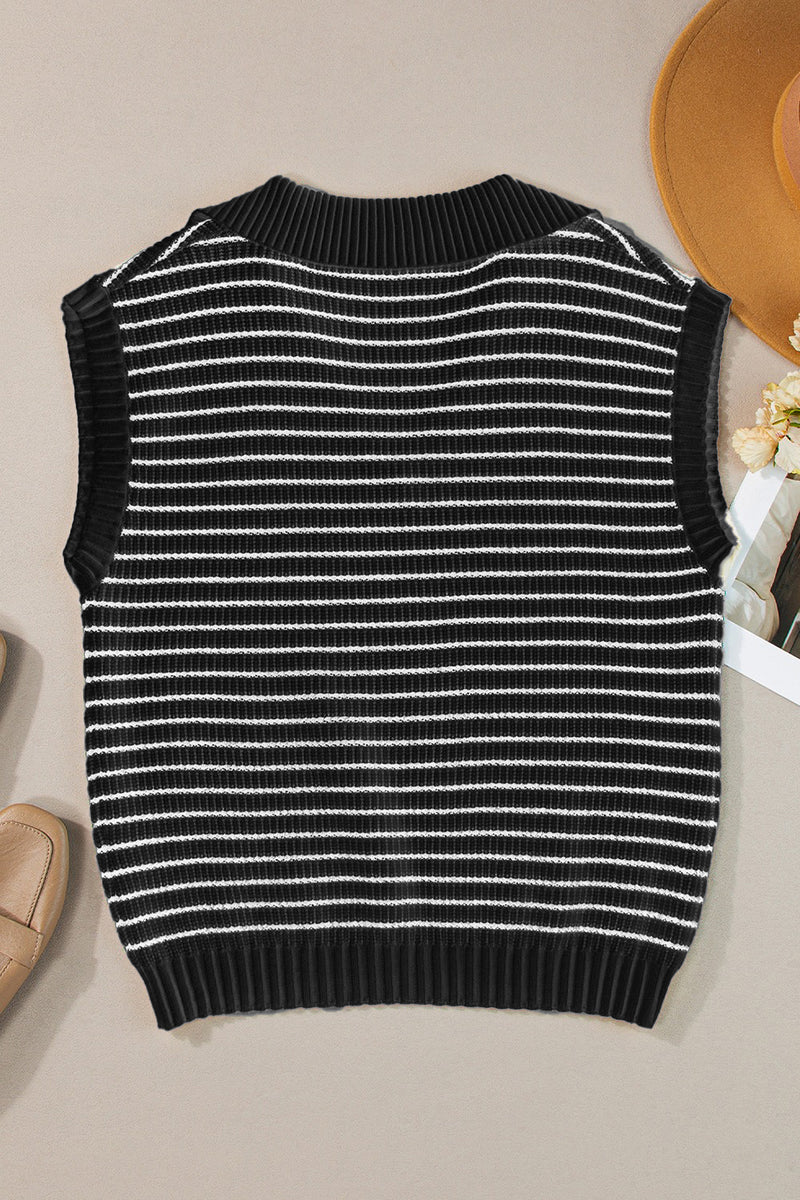 Madelyn Striped Collared Neck Tank