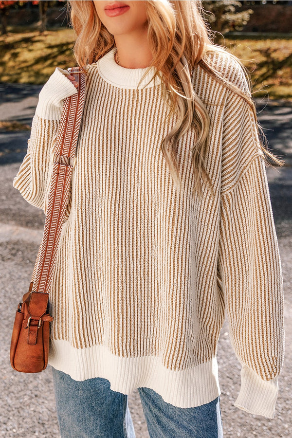 Sally Round Neck Dropped Shoulder Sweater