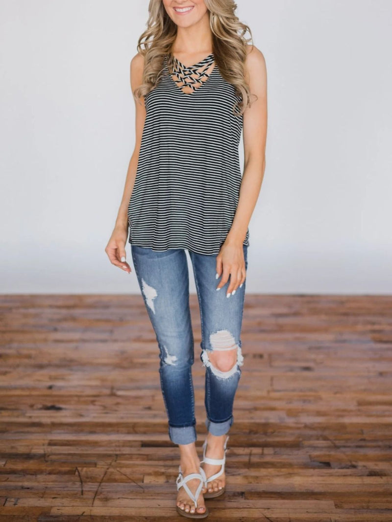 Marnie High-Low Striped Tank