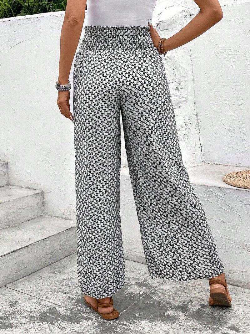 Tally Tied Printed Wide Leg Pants