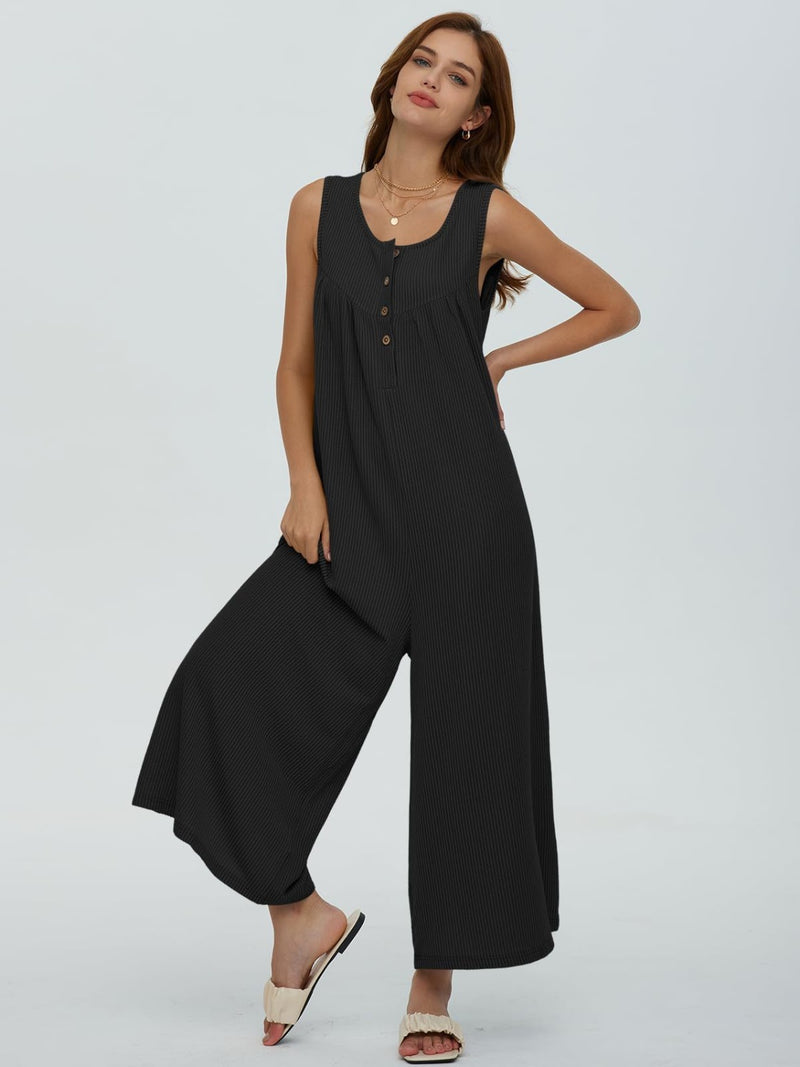 Sawyer Round Neck Wide Strap Jumpsuit