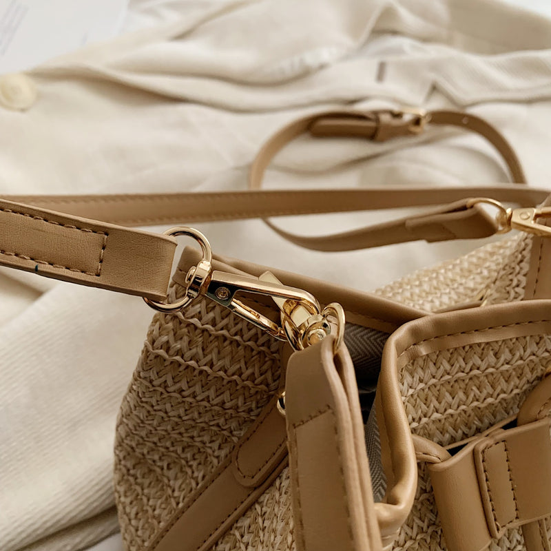 Noa Straw Braided Shoulder Bag