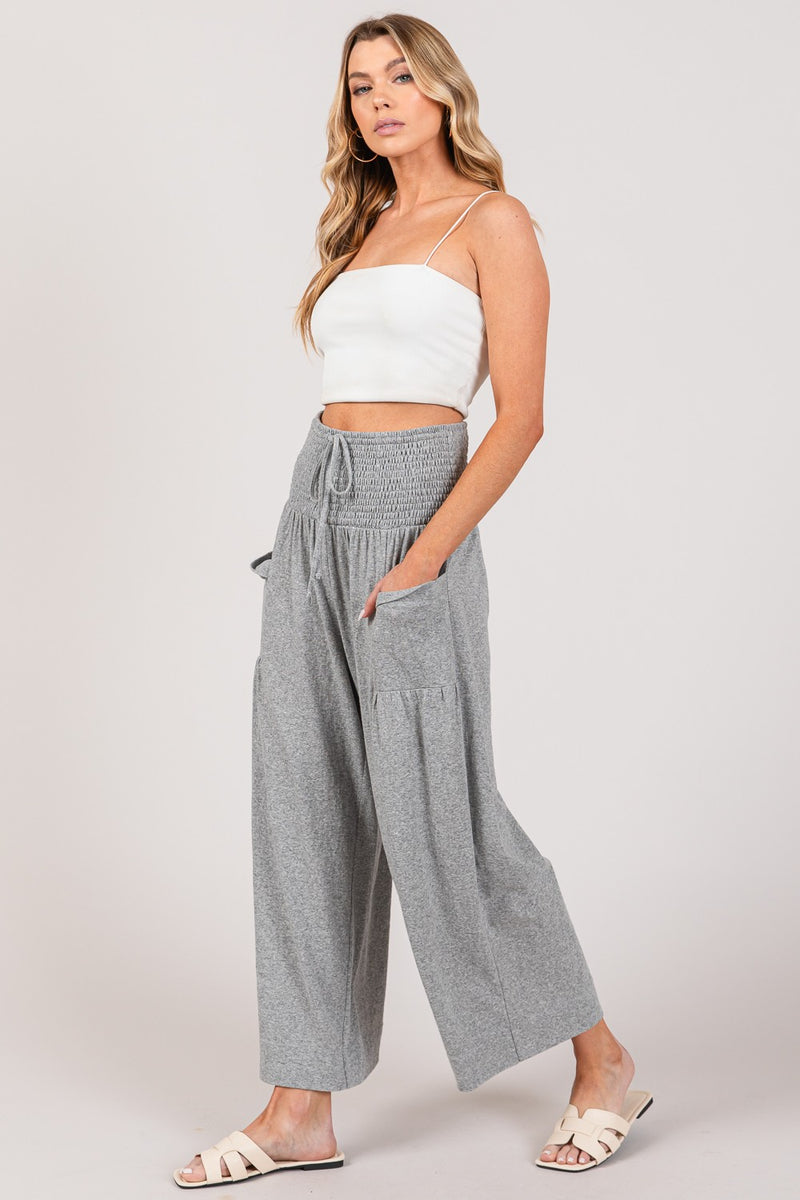 Robin Drawstring Smocked High Waist Pants