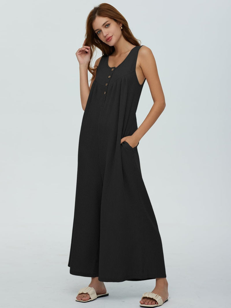 Sawyer Round Neck Wide Strap Jumpsuit