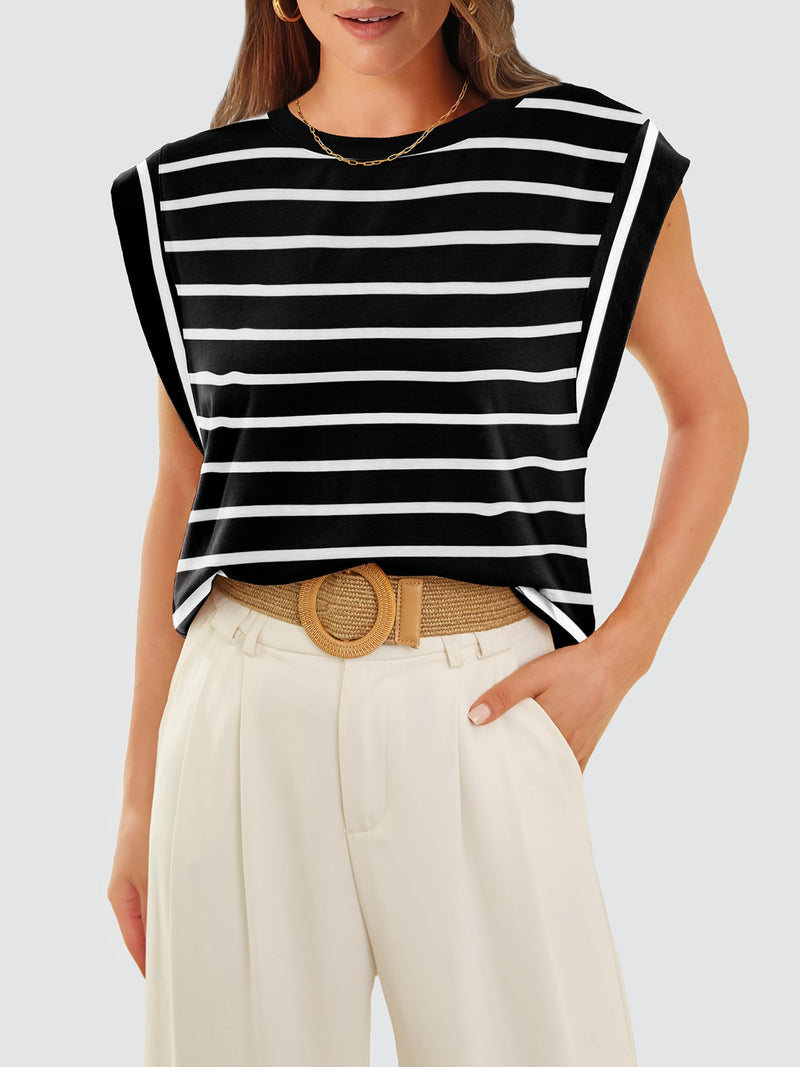 Maryam Striped Round Neck Tank