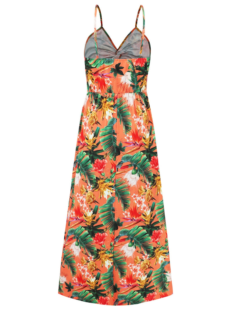 Siena Twisted Printed V-Neck Cami Dress