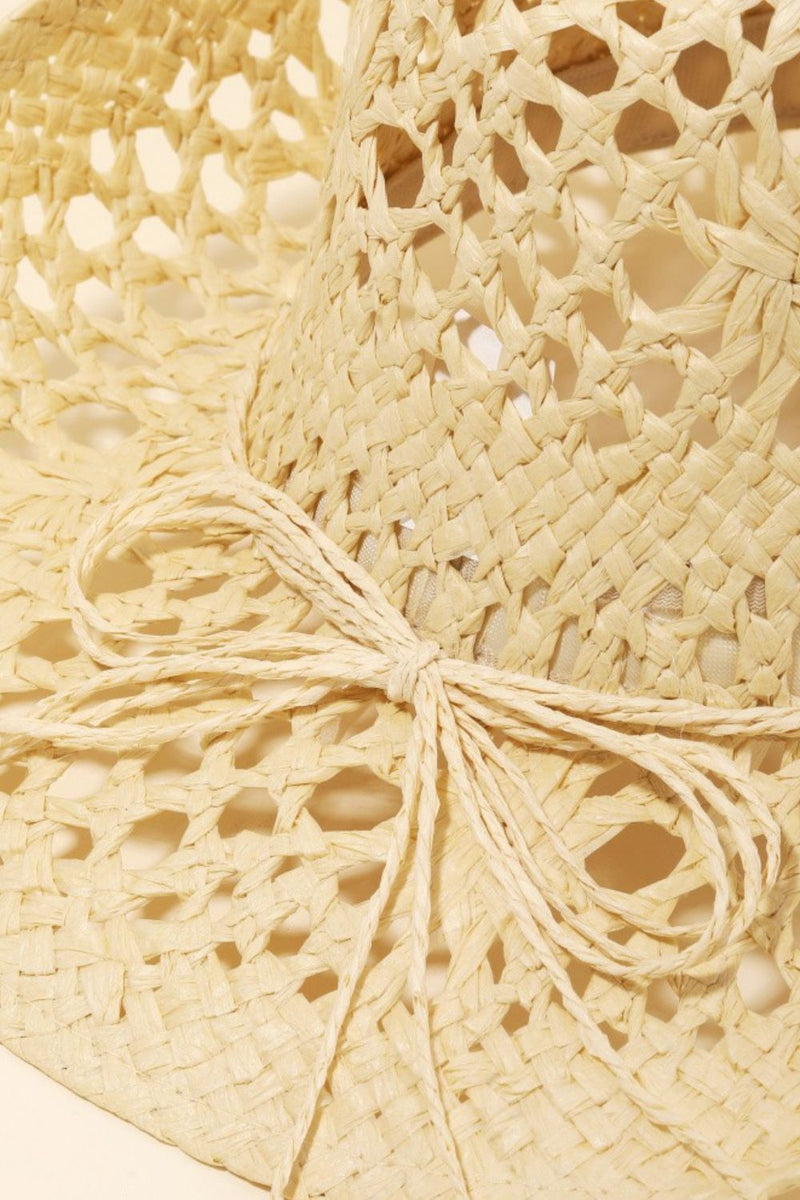 Jules Straw Weave Rope Ribbon Cowboy Hat