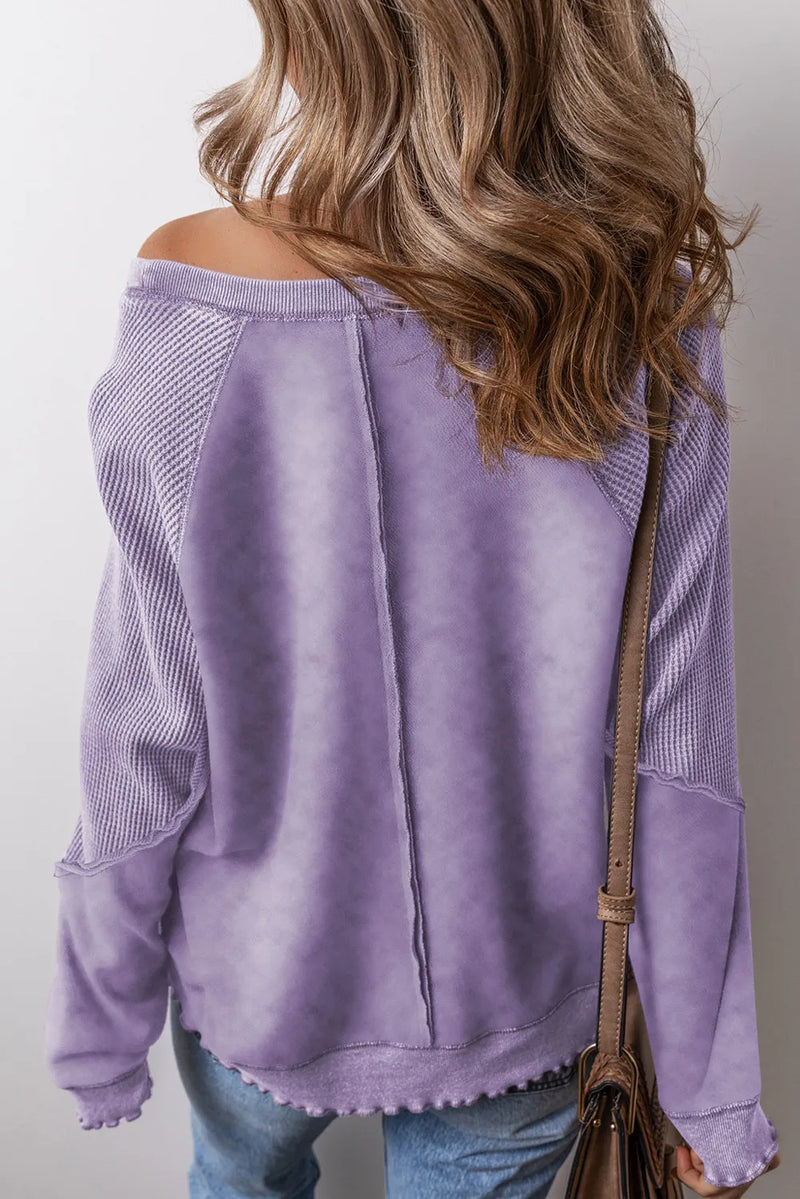 Karina Exposed Seam Long Sleeve Sweatshirt