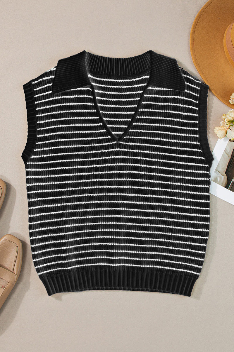 Madelyn Striped Collared Neck Tank