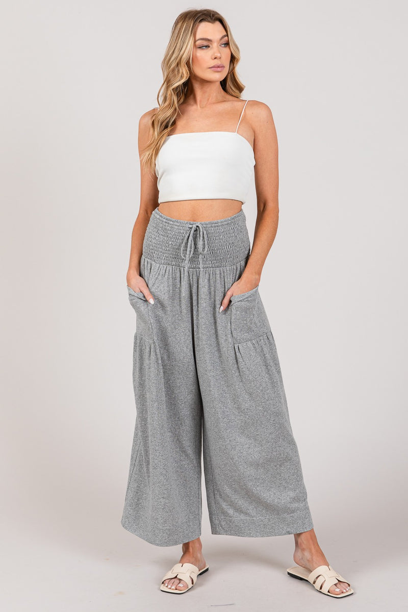 Robin Drawstring Smocked High Waist Pants