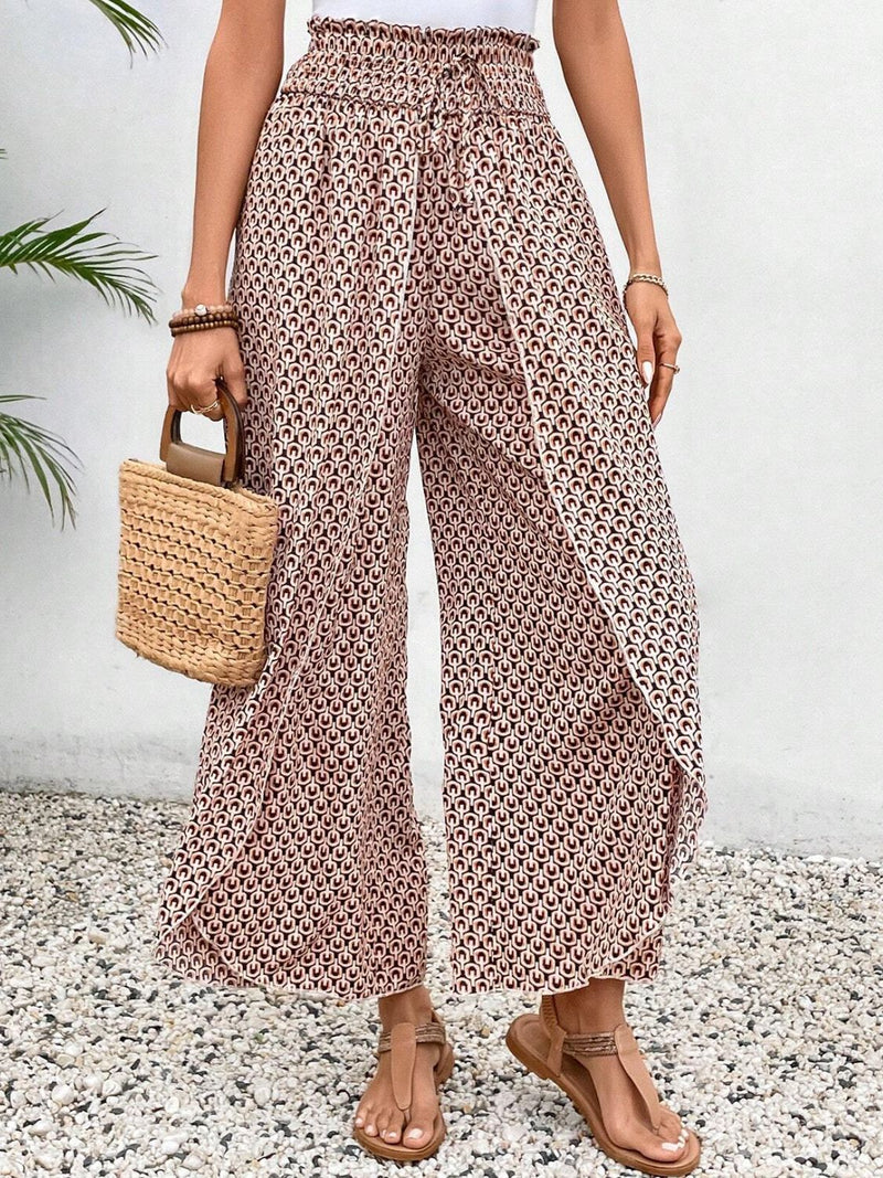 Tally Tied Printed Wide Leg Pants