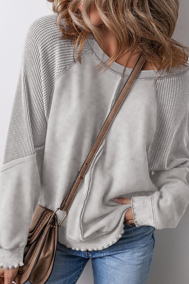 Karina Exposed Seam Long Sleeve Sweatshirt