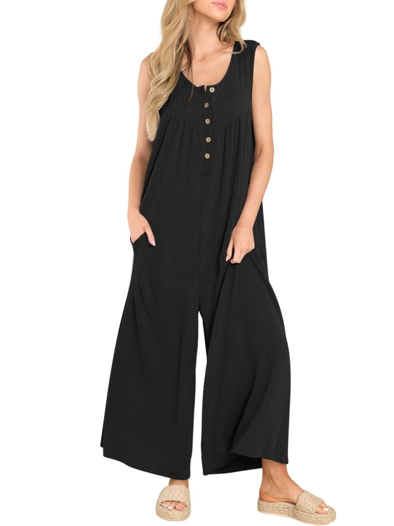 Sawyer Round Neck Wide Strap Jumpsuit