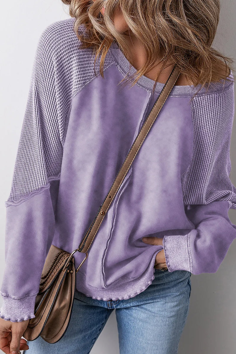 Karina Exposed Seam Long Sleeve Sweatshirt