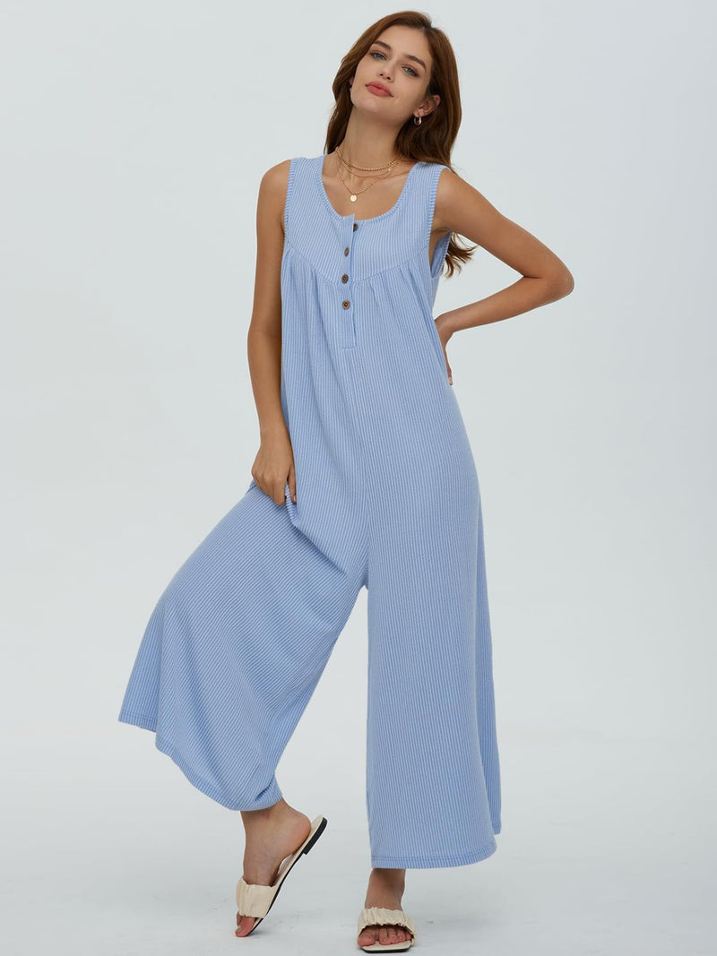 Sawyer Round Neck Wide Strap Jumpsuit