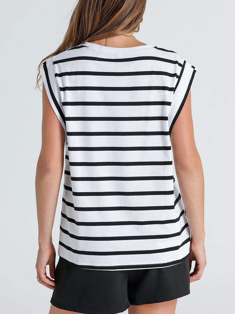 Maryam Striped Round Neck Tank