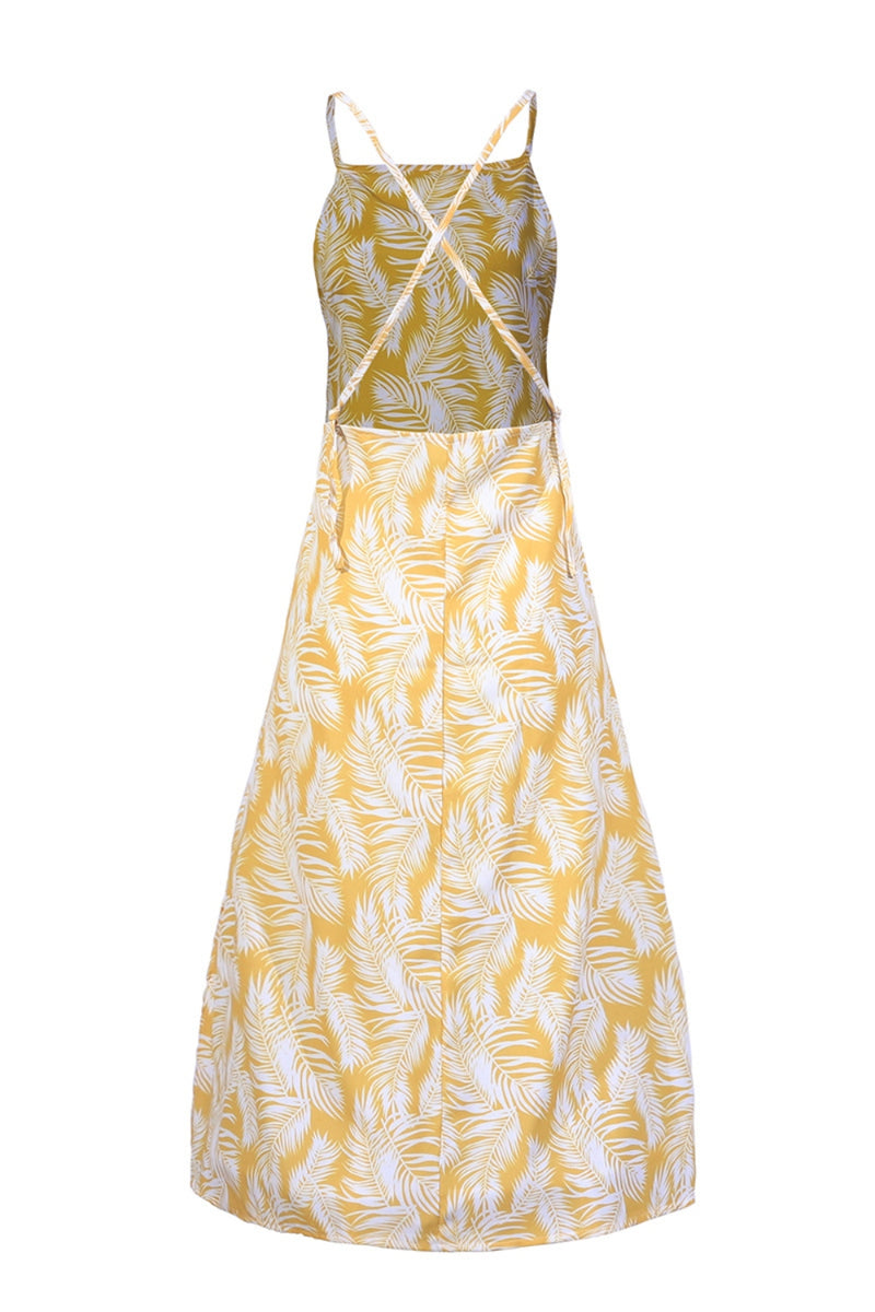 Addington Slit Crisscross Printed Sleeveless Cami Dress