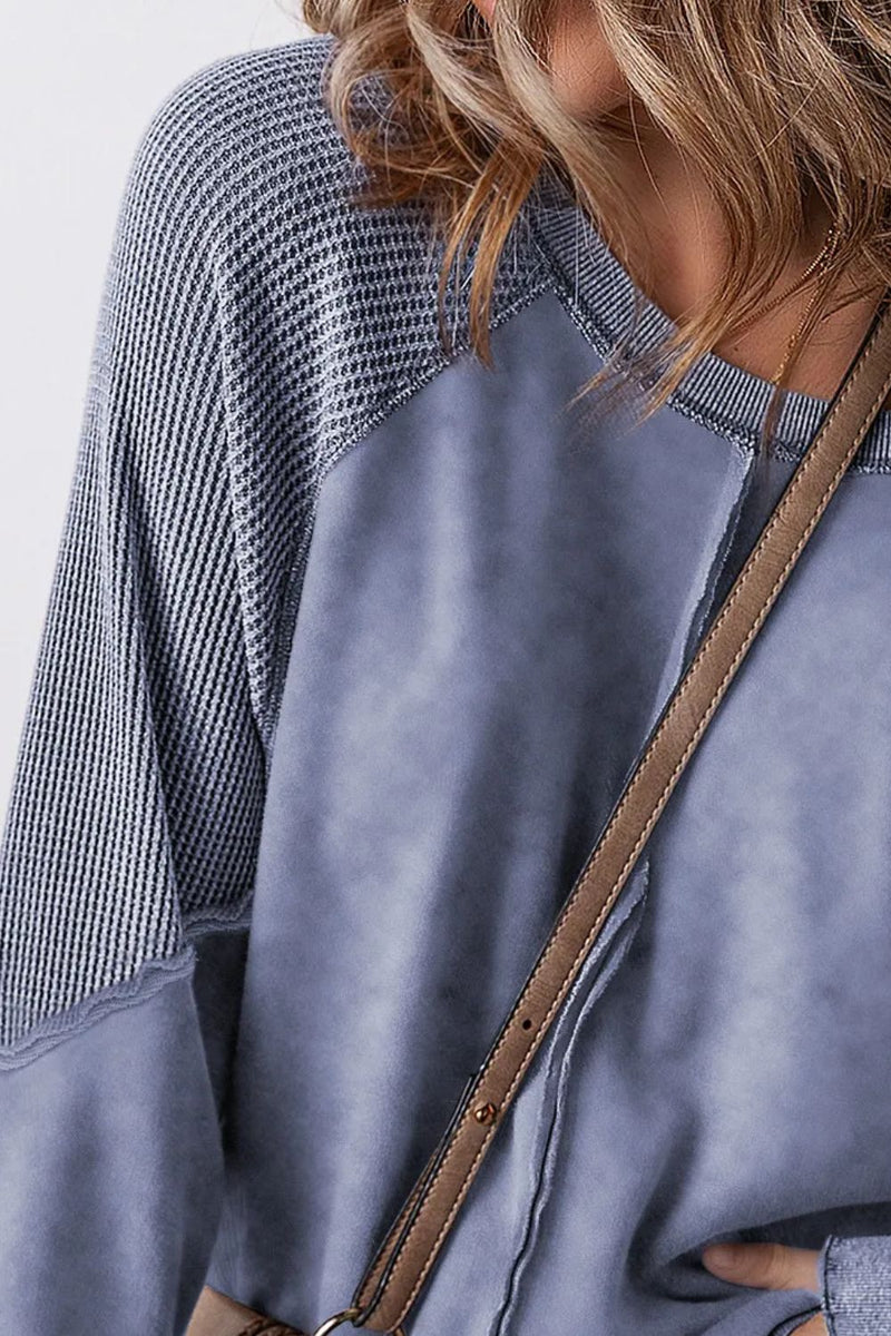 Karina Exposed Seam Long Sleeve Sweatshirt