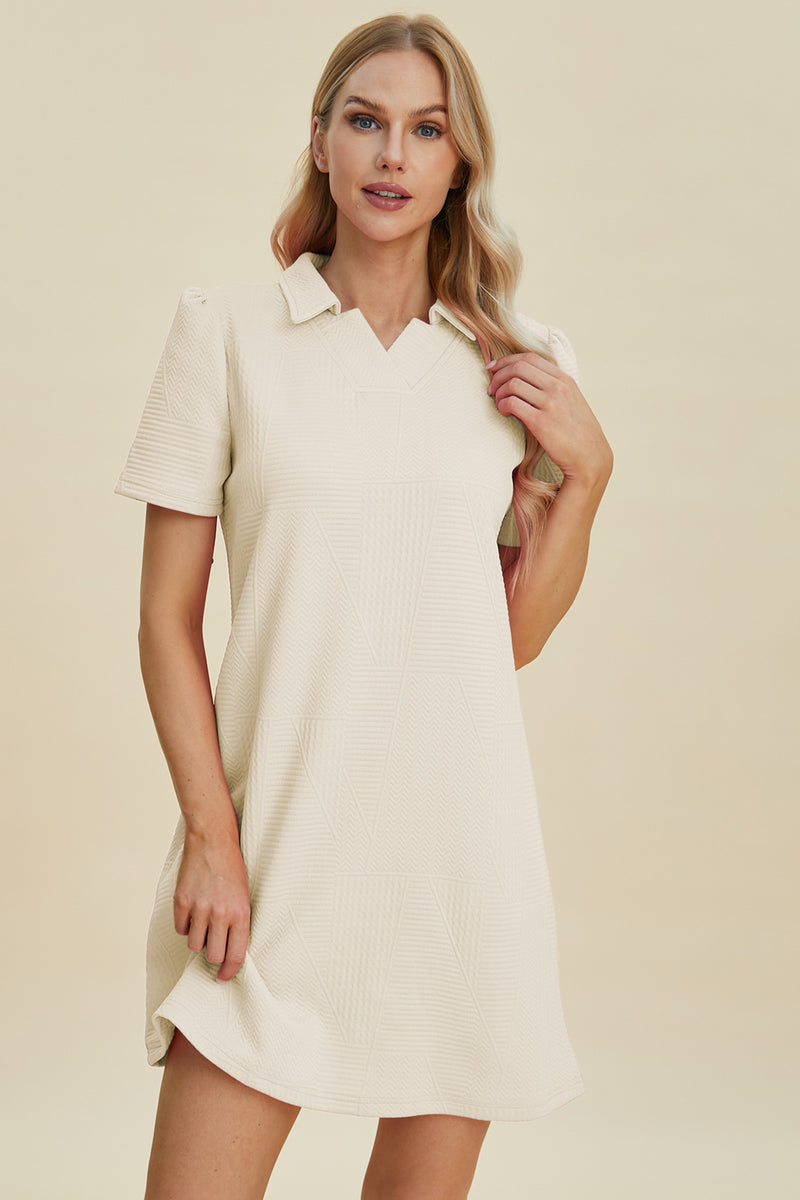 Imogen Full Size Texture Short Sleeve Dress