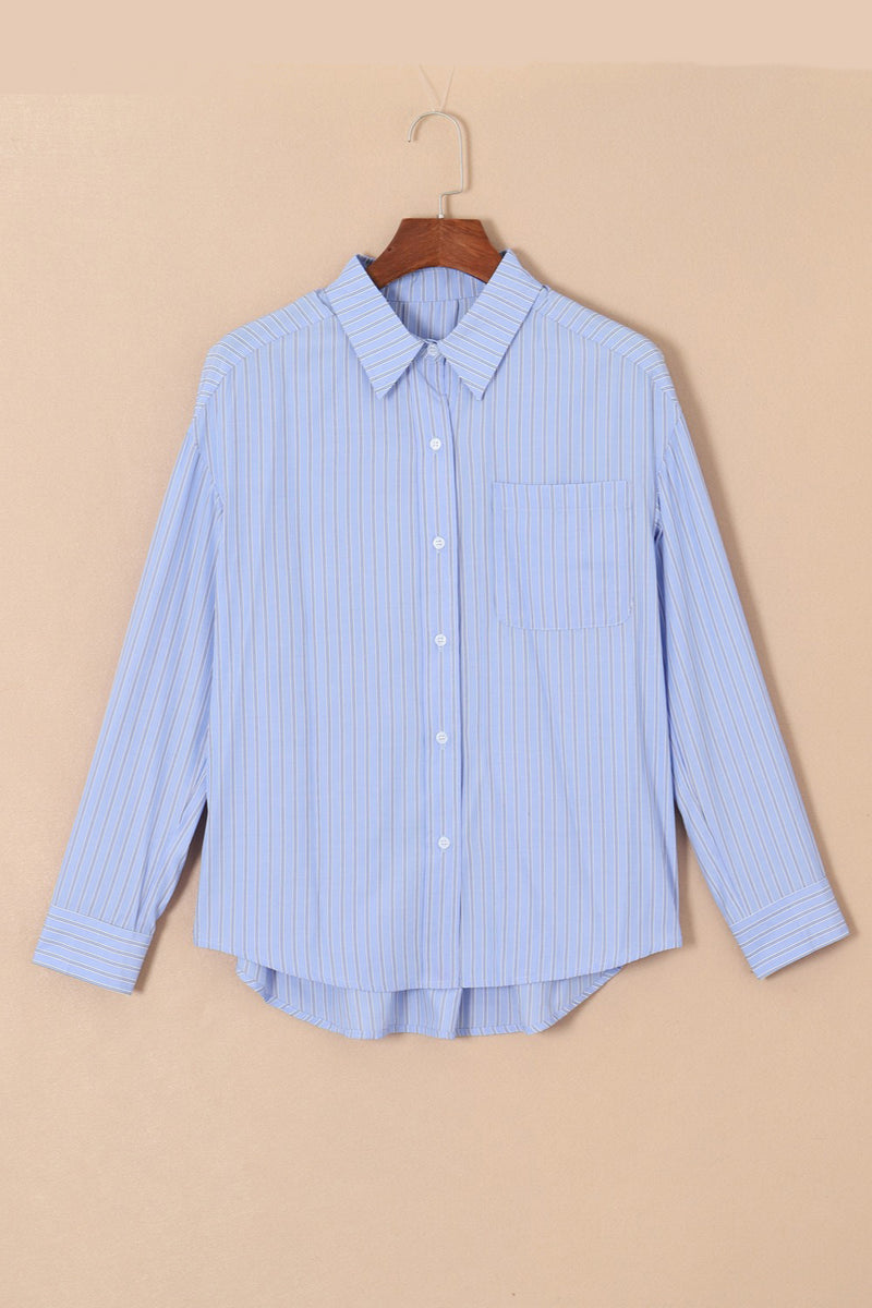 Giselle Striped Button Up Long Sleeve Shirt