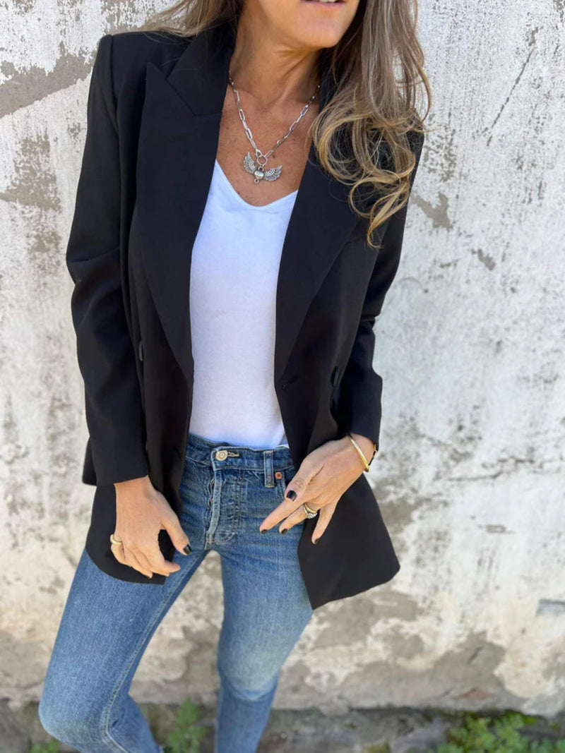 Kathleen Full Size Collared Neck Long Sleeve Blazer