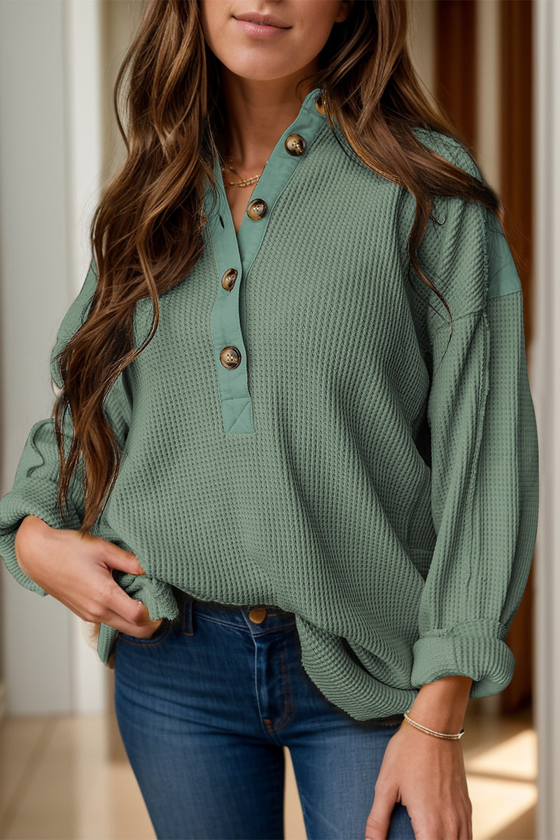 Lanie Half Button Long Sleeve Top