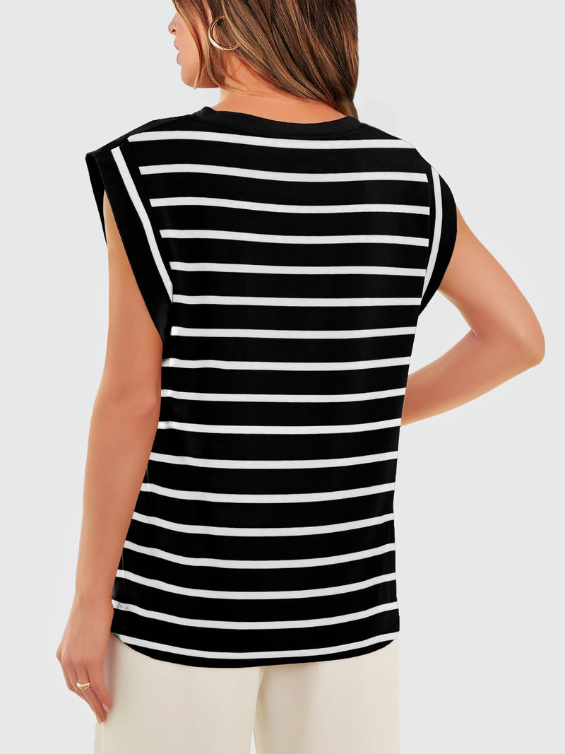 Maryam Striped Round Neck Tank