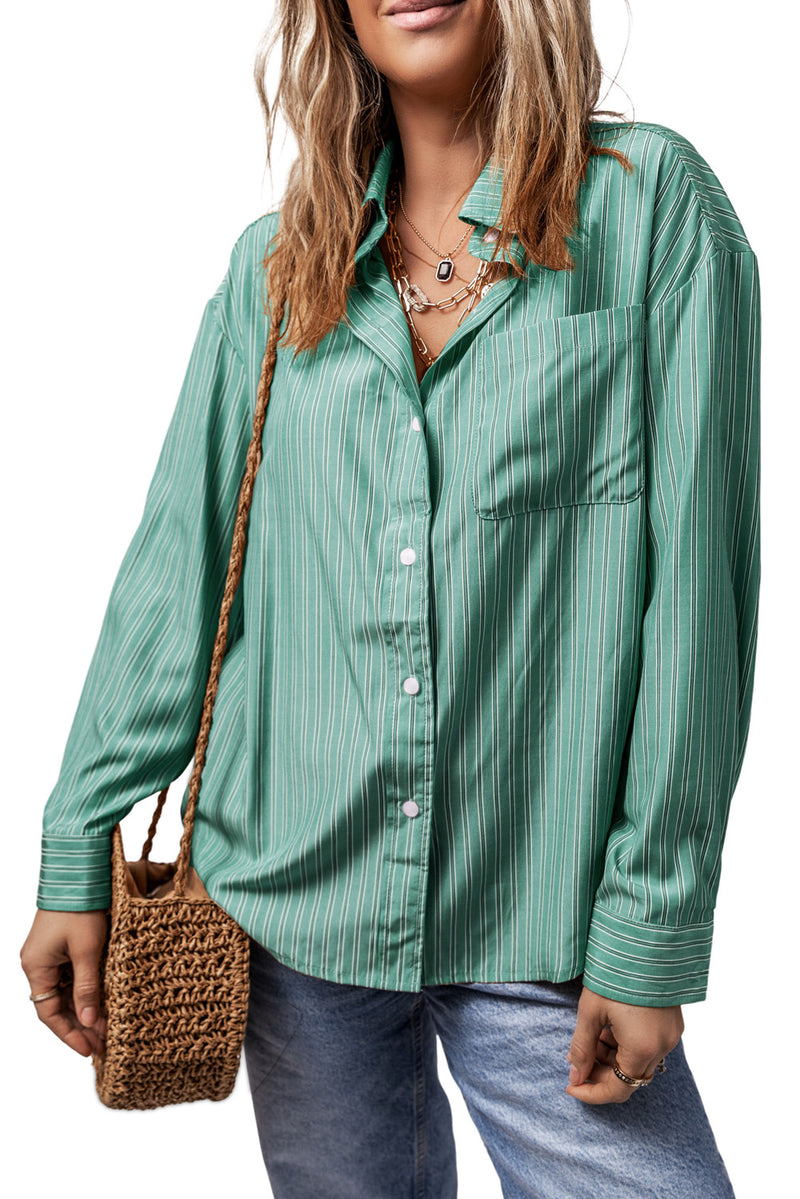 Giselle Striped Button Up Long Sleeve Shirt