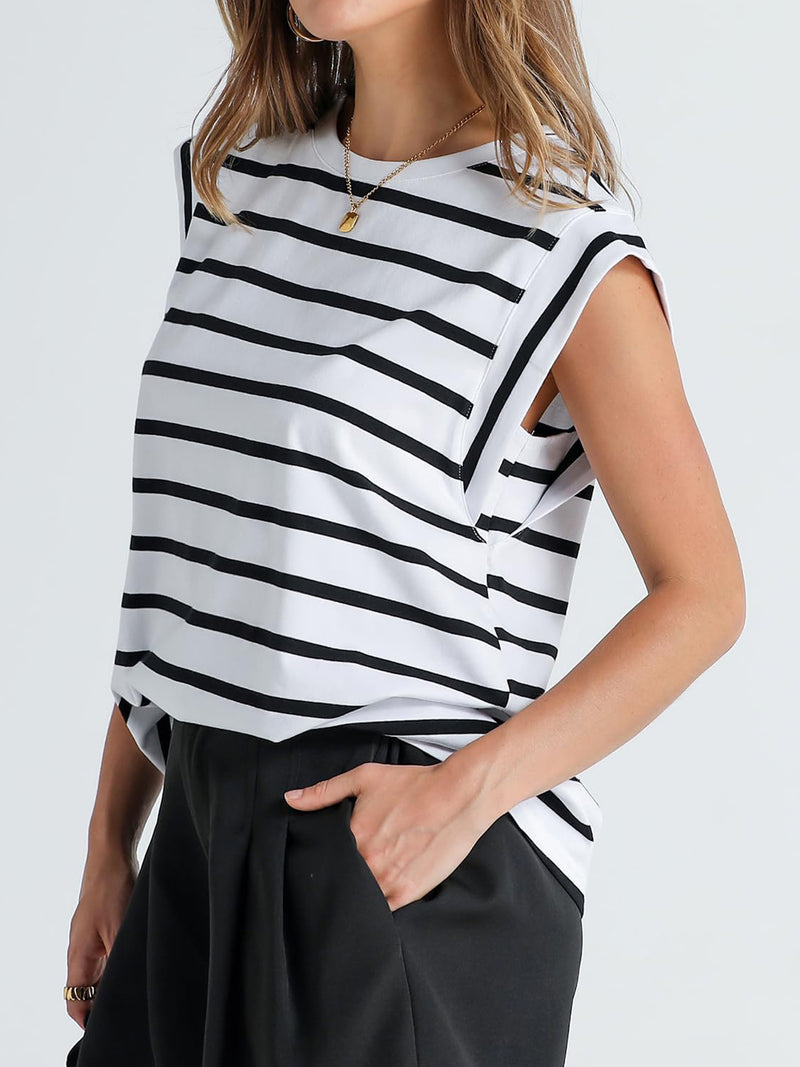 Maryam Striped Round Neck Tank