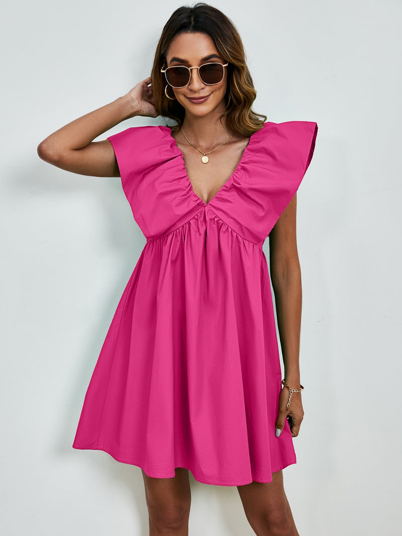 Felicia V-Neck Cap Sleeve Dress