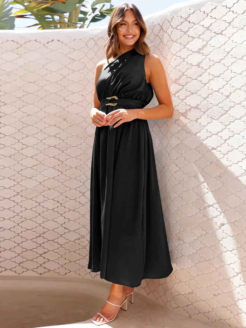 Shay Single Shoulder Midi Dress